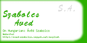 szabolcs aved business card